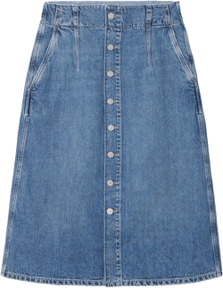 Denim midi skirt