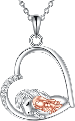 Horseshoe Necklace for Women 925 Sterling Silver Opal Horseshoe Pendant Necklace Horse Jewelry for Horse Lover