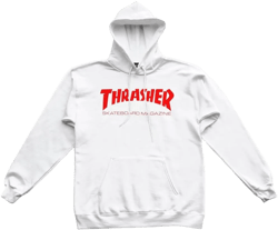 Thrasher Magazine Men's Skate Mag White/Red Long Sleeve Pullover Hoodie