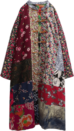 Women's Long Lightweight Cotton Linen Trench Coat with Lining Boho Patchwork Floral Print Jacket for Spring/Fall 2025