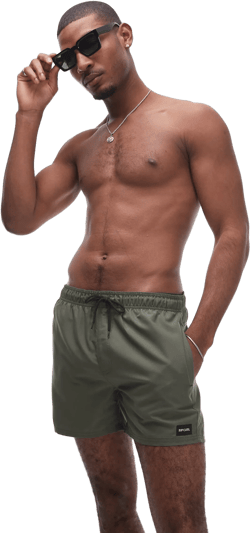 Ripcurl offset volley swim shorts in olive green