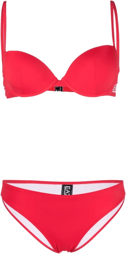 logo-print bikini set