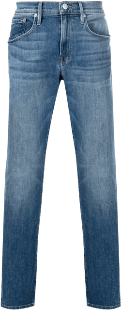 straight-leg mid-rise jeans