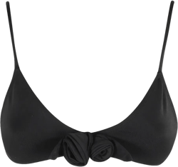 floral-appliqué bikini top