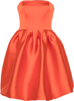 puffbal satin mini dress