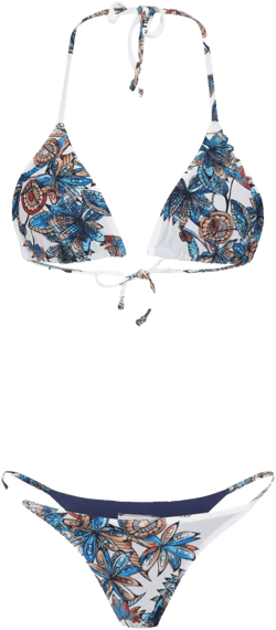 floral-print bikini