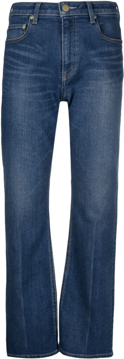 high-waisted flared jeans