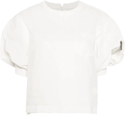 puff-sleeved panelled blouse