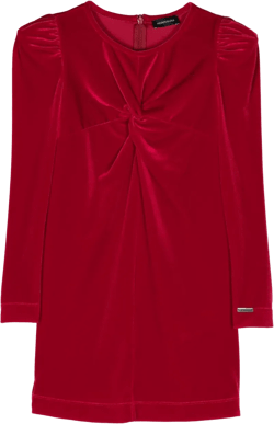 long-sleeve velvet dress
