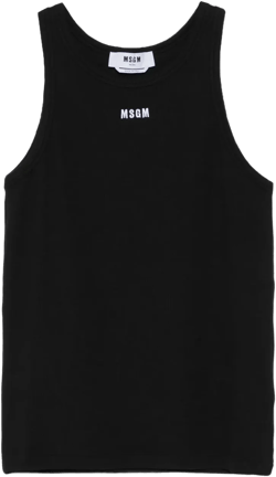 logo-embroidered tank top