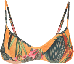 Cassis leaf-print bikini top