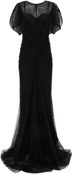 sheer-overlay dress