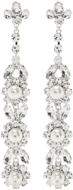 long victorian pearl & crystal drip earrings