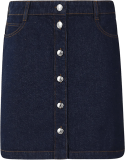 button-up denim mini skirt