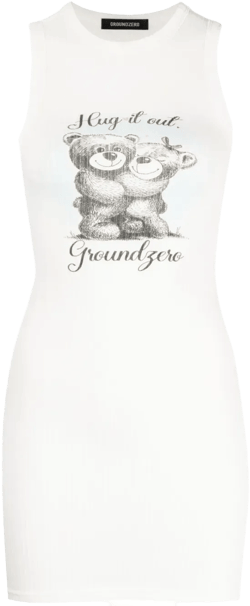 slogan-print cotton T-shirt dress