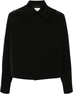 pointed-collar wool shirt