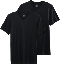 Jockey Men's Made in America 100% Cotton V-Neck Undershirt - 2 Pack M Black
