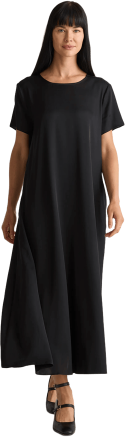 Washable Stretch Silk Voluminous Maxi Dress
