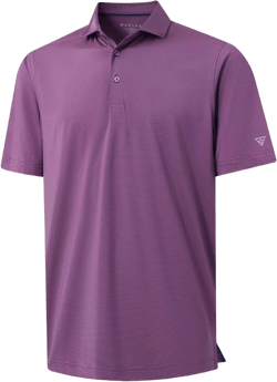 M MAELREG Short and Long Sleeve Polo Shirts for Men Dry Fit Performance Moisture Wicking Sport Pin Striped Mens Golf Shirts Short Sleeve XX-Large Pink Blue Stripe
