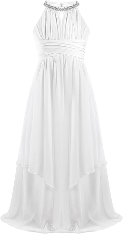 CHICTRY Kids Girls Halter Neck Chiffon Long Party Junior Wedding Evening Prom Maxi Gown Dress: Clothing, Shoes & Jewelry