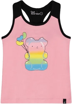 Deux par Deux Girl Organic Cotton Racerback Tank Top Candy - 3 Years
