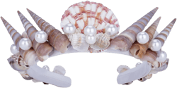 Handmade Mermaid Shell Headband - Shell Crown with Pearls Starfish Headpiece Beach Pearl Hair Accessories for Women Girls Wedding Bridal Shower Engagement