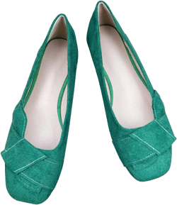WENJIAZHIZHI Womens Bow Shoes Solid Square Toe Ballet Flats Casual Slip On Loafers for Women Dressy Comfortable 8.5 Grass Green
