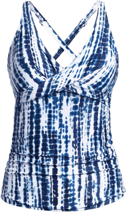 Yonique Tummy Control Tankini Top Only V Neck Swim Top Twist Front Bathing Suit Top No Bottom : Clothing, Shoes & Jewelry