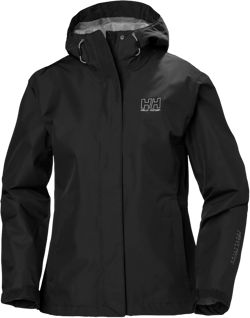 Helly Hansen Women's Seven J Waterproof, Windproof, and Breathable Rain Jacket with Hood Large 990 Black