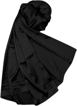 Women Satin Silky Pashmina Shawl Wrap Headscarf Turban Hijab Cap for Evening Dresses Bridal Party Special Occasion Black