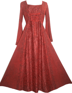 007 DR Sweet Empire Net Overlay Rope Tie Bell Sleeve Long Dress Gown