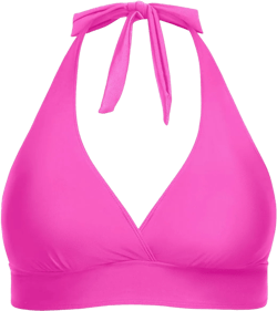Yonique Women's Plus Size Bikini Tops Only Halter Swimsuit Top Large Bust Swim Top V Neck Bathing Suit Tops 22 Plus Hot Pink
