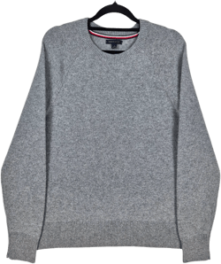 Tommy Hilfiger Womens Grey Acrylic Wool & Polyester Knit Sweater Size M