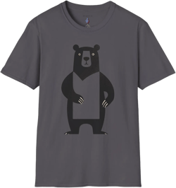 Mod and Retro Transparent Belly Bear Graphic Art Tee - 100% Cotton T-Shirt