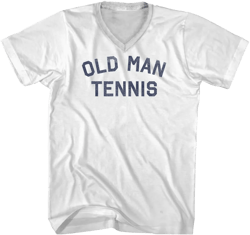Old Man Tennis Adult Cotton V-neck T-shirt