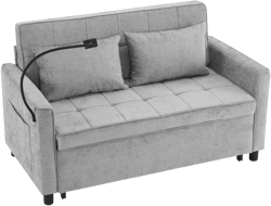 GlasFlength Seating Sets, Transformative Integrated Pull-Out Bed, Ideal for Small Spaces, Gray, 56.9"*32.3"*33.9