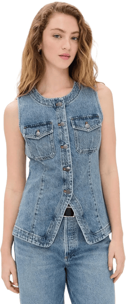 Madewell Women's Denim High Crew Neck Vest