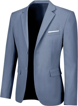Men's Casual Suit Blazer Tux Separates Jacket Slim Fit 2 Button Lightweight Men Suits Sport Coats for Wedding Prom Party Denim Blue 5X-Large