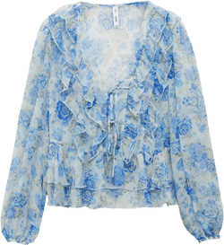 Floral ruffled blouse