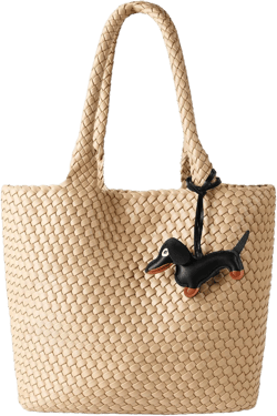 Woven Summer Beach Tote Bag Handbags Womens Purse - Vegan Leather Shoulder Bags Large Travel Totes