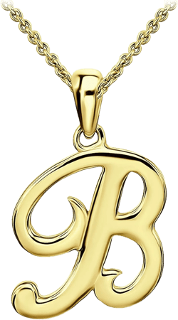 SEA OF ICE Letter Initial Necklace, Alphabet Letter Pendant Necklace, Sterling Silver, Gold, Rose Gold Necklace for Women, Elegant Initial Necklaces, Personalized Custom Women's Necklaces Yellow Gold - B Yellow Gold