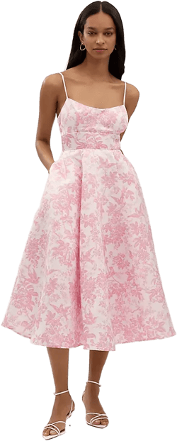 BHLDN Gabriella A-Line Duchess Satin Midi Dress