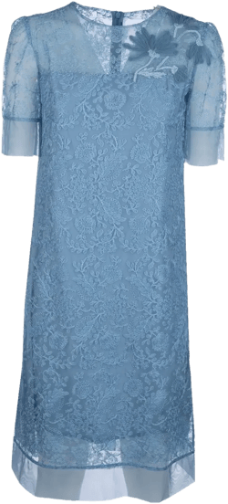 floral-embroidered midi dress