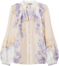 floral-print blouse