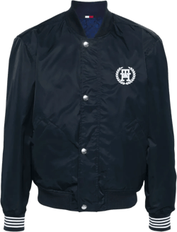 Logo-embroidered Bomber Jacket In Blue