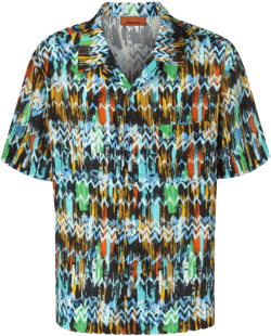 zigzag-print shirt