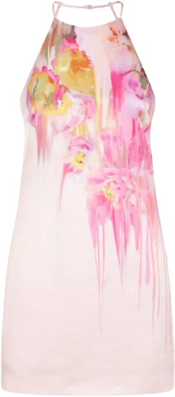 floral-print mini dress