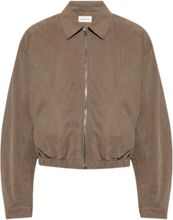 Zip-up Bomber Jacket In Brown