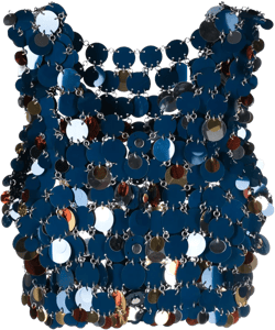 paillette-chainmail cropped top