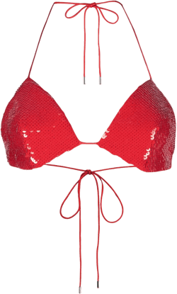 Jade sequined triangle bra top